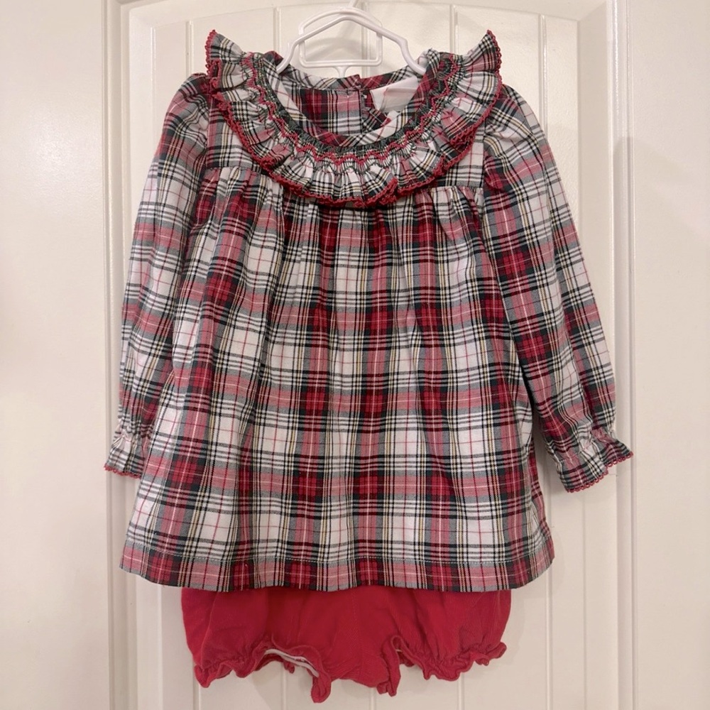 Shrimp and Grits Smocked Christmas outfit